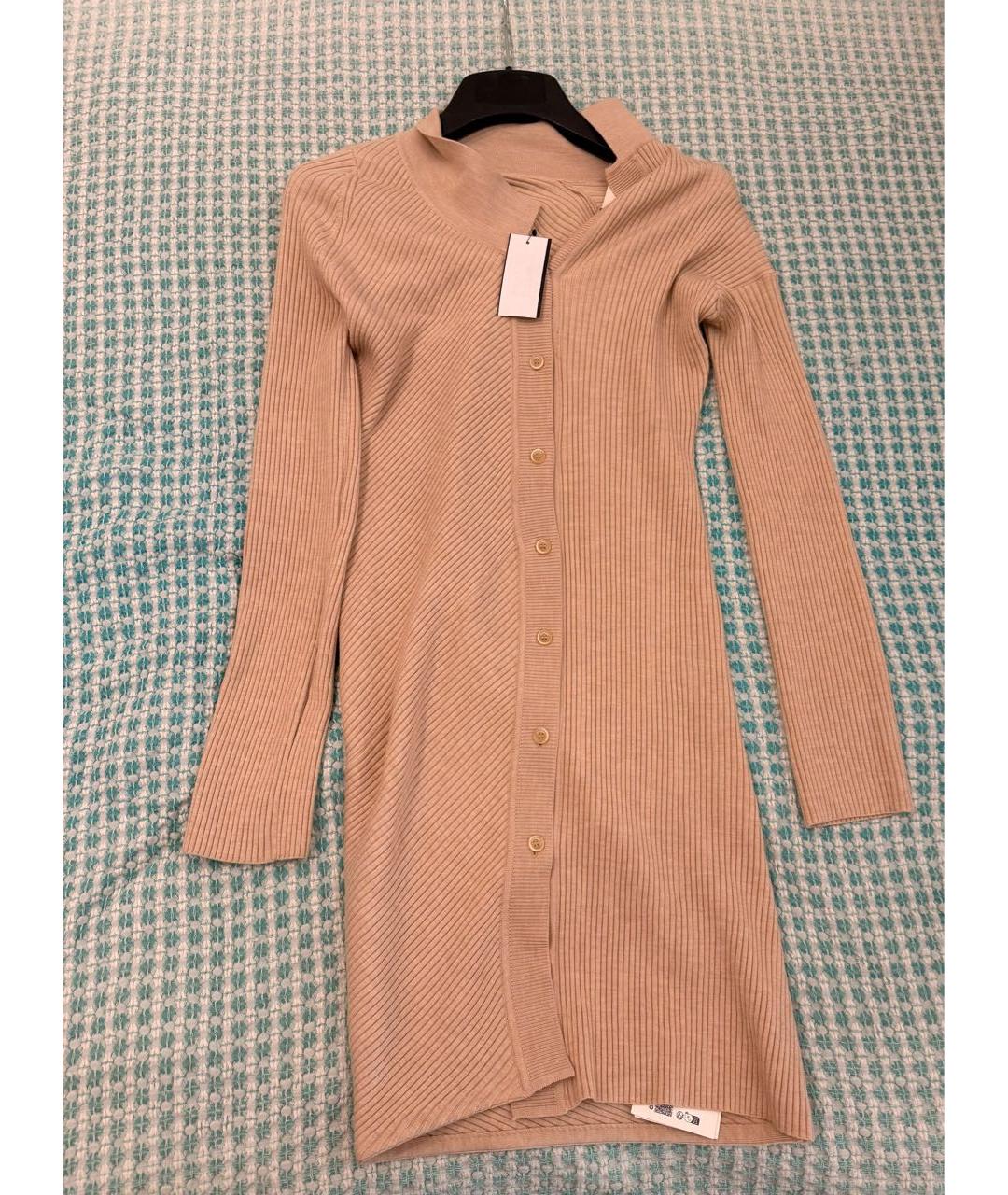 JACQUEMUS Бежевое шерстяное повседневное платье, фото 2