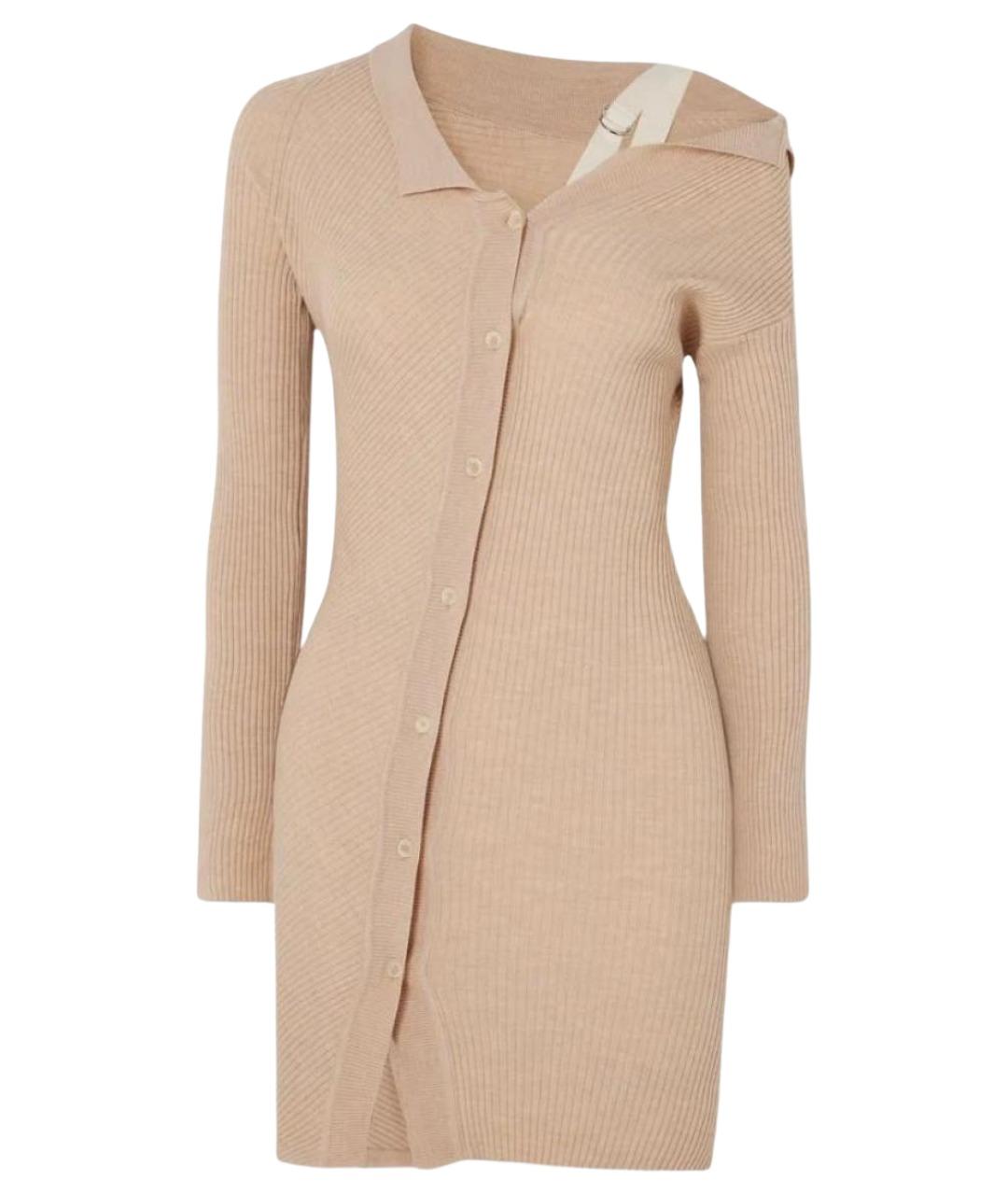 JACQUEMUS Бежевое шерстяное повседневное платье, фото 1