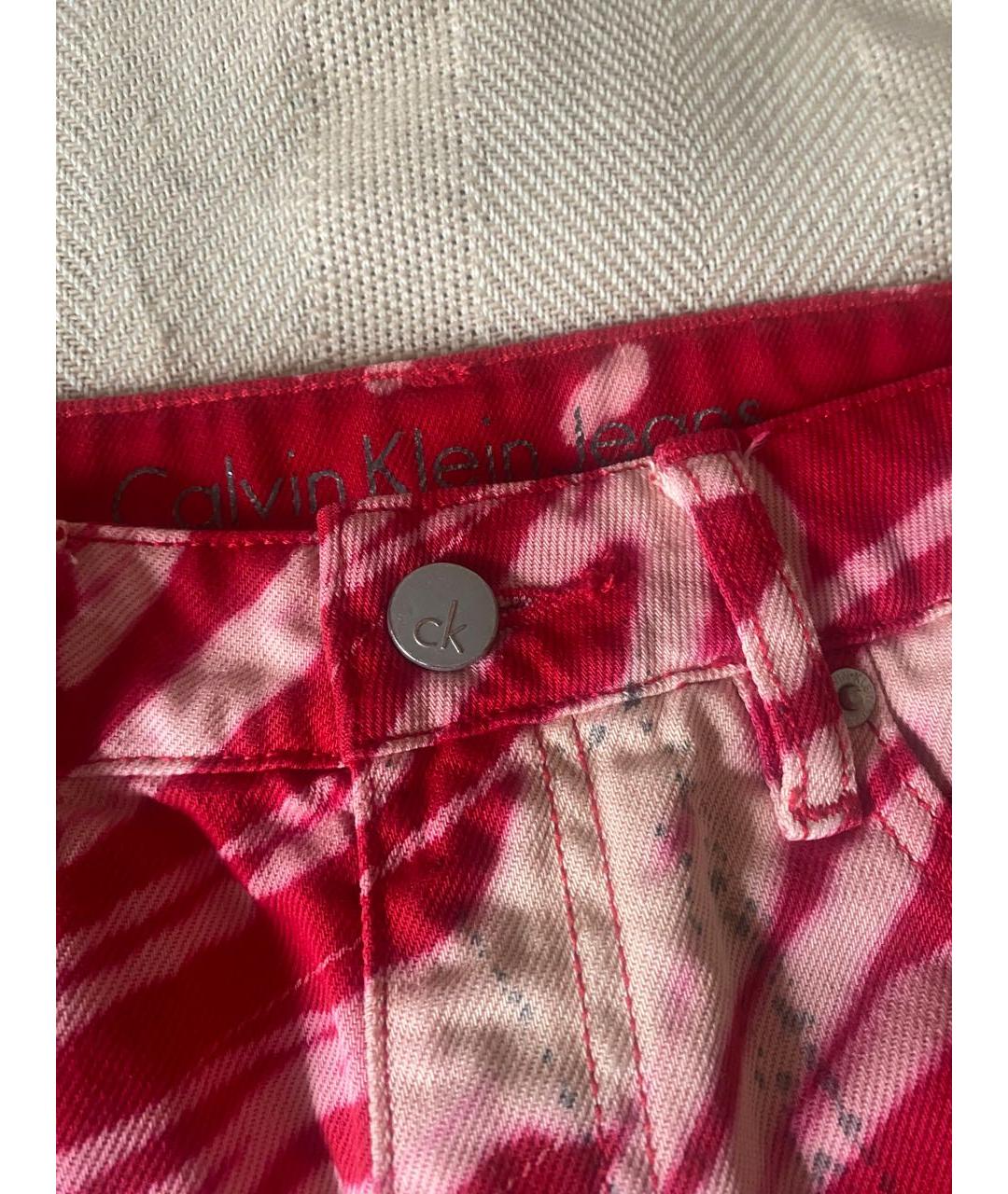 CALVIN KLEIN Красная деним юбка мини, фото 5