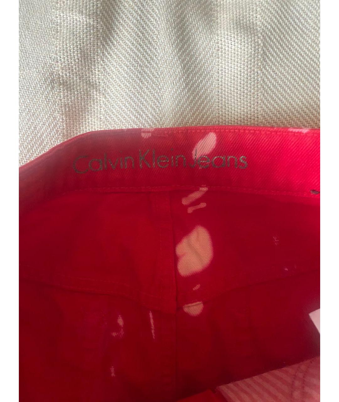 CALVIN KLEIN Красная деним юбка мини, фото 7