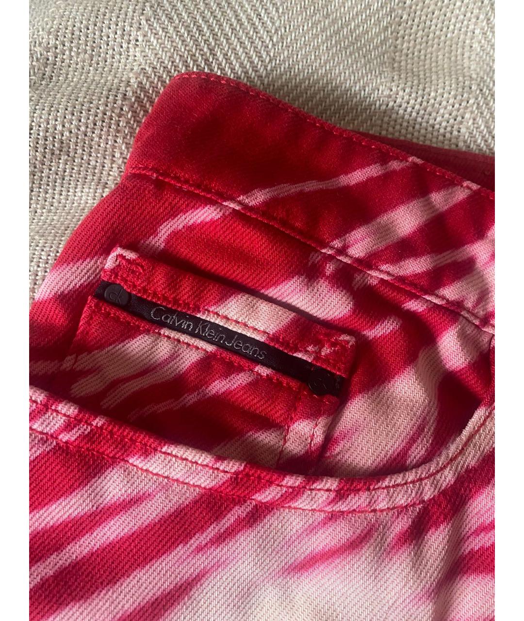 CALVIN KLEIN Красная деним юбка мини, фото 4