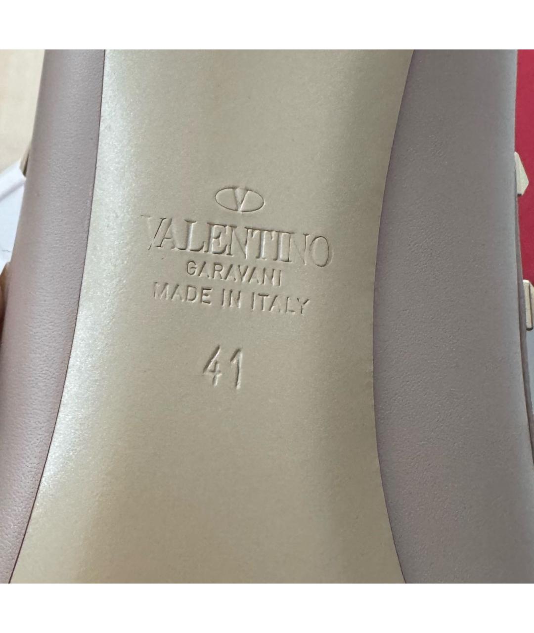 VALENTINO Бежевые кожаные туфли, фото 6