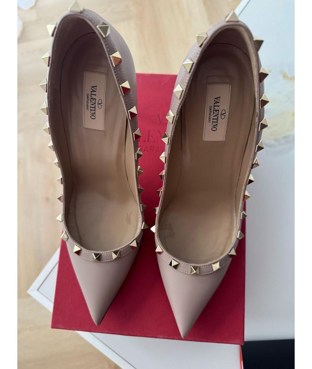 VALENTINO Бежевые кожаные туфли, фото 3