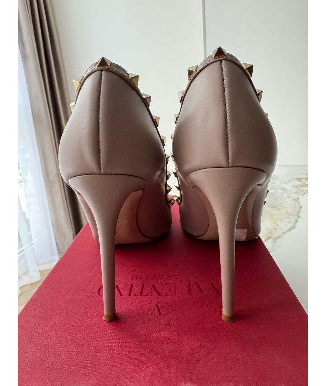VALENTINO Бежевые кожаные туфли, фото 4