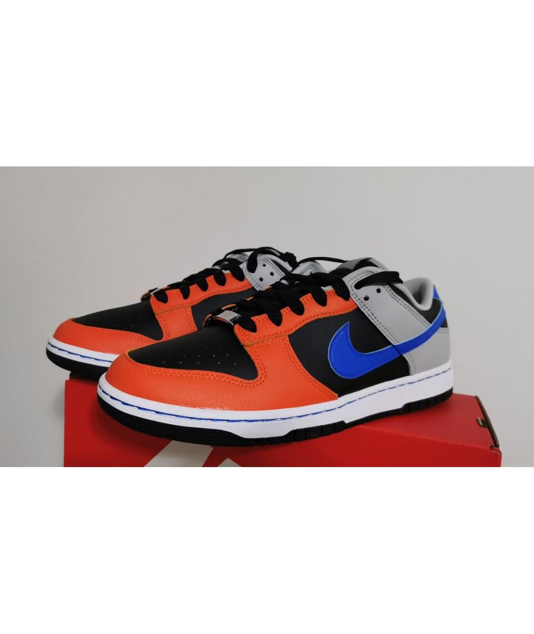 NIKE Оранжевые кожаные низкие кроссовки / кеды, фото 2