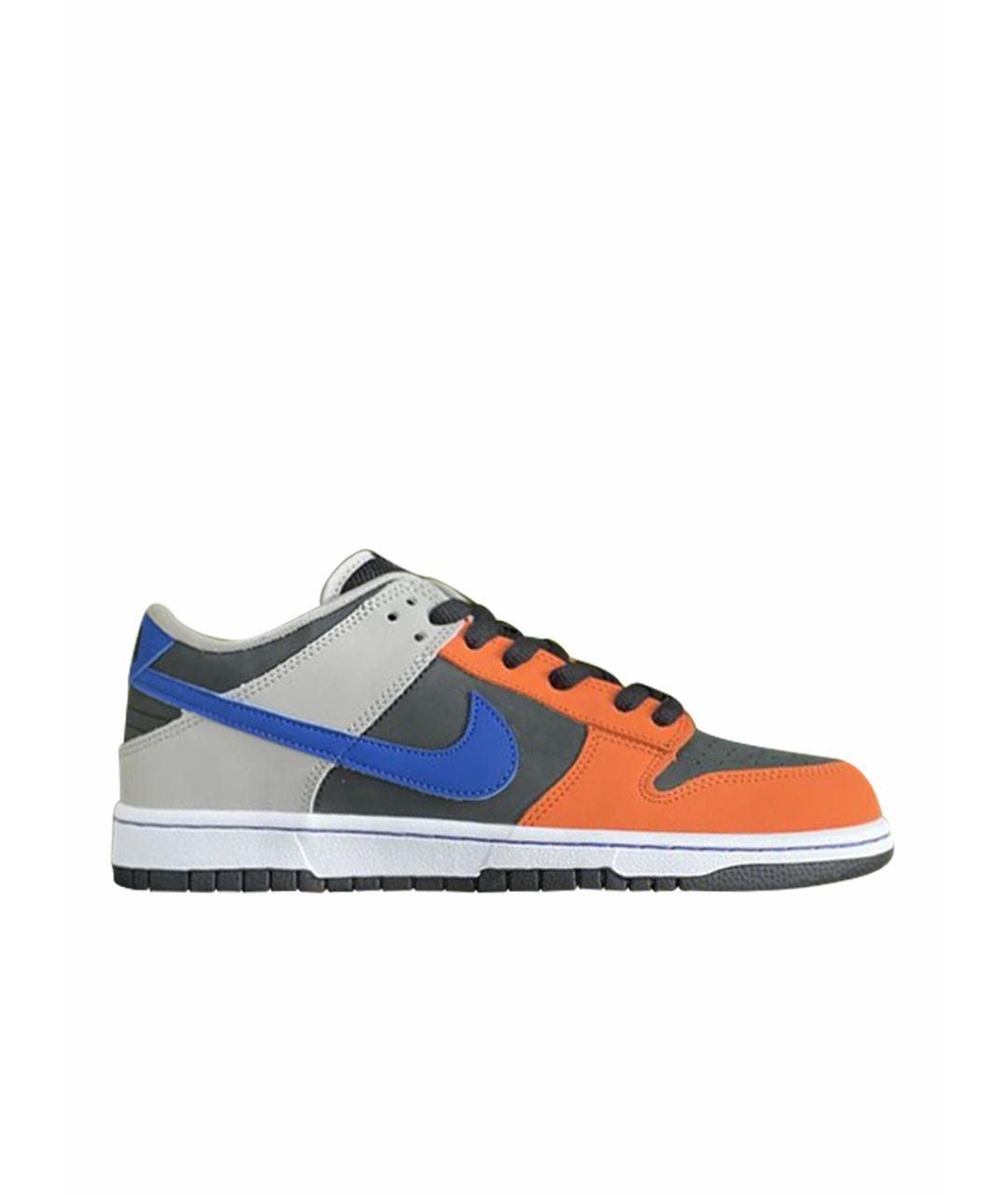 NIKE Оранжевые кожаные низкие кроссовки / кеды, фото 1