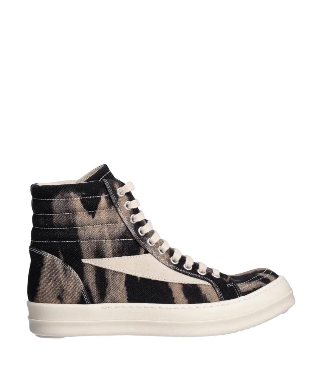 RICK OWENS DRKSHDW Черные текстильные кеды, фото 1