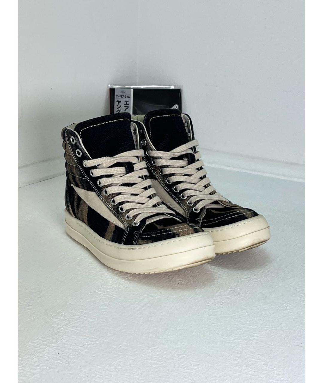 RICK OWENS DRKSHDW Черные текстильные кеды, фото 2