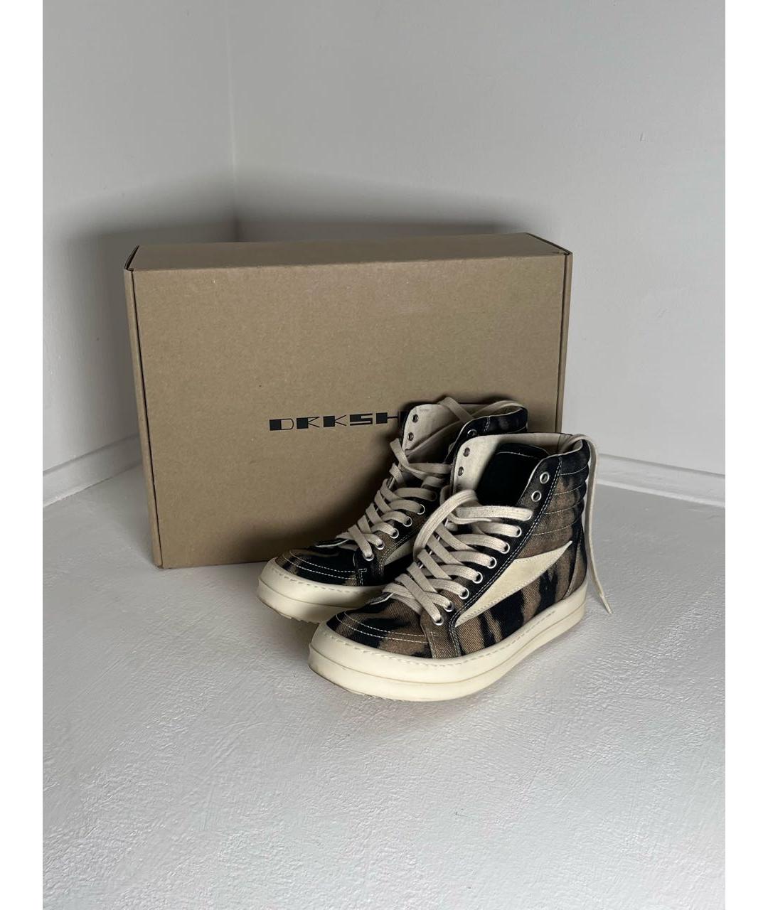 RICK OWENS DRKSHDW Черные текстильные кеды, фото 5