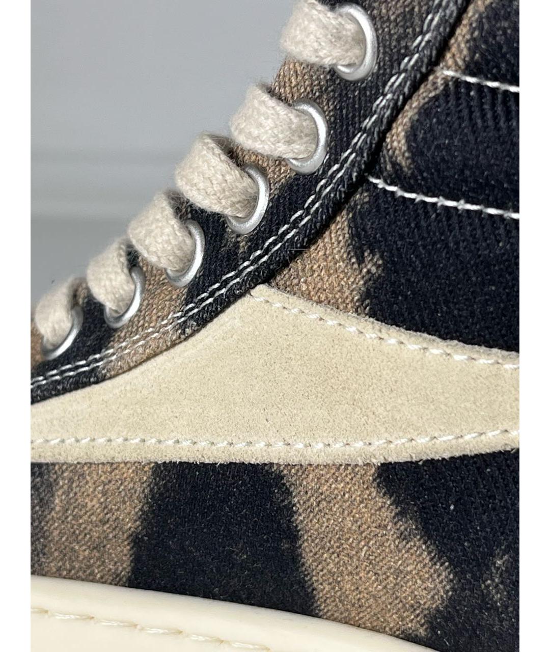 RICK OWENS DRKSHDW Черные текстильные кеды, фото 6