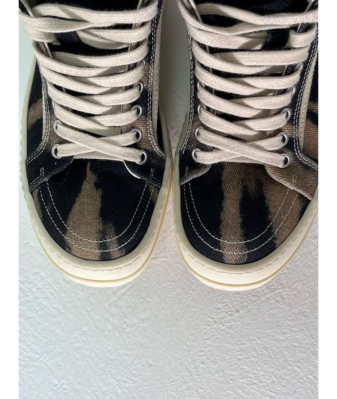 RICK OWENS DRKSHDW Черные текстильные кеды, фото 4