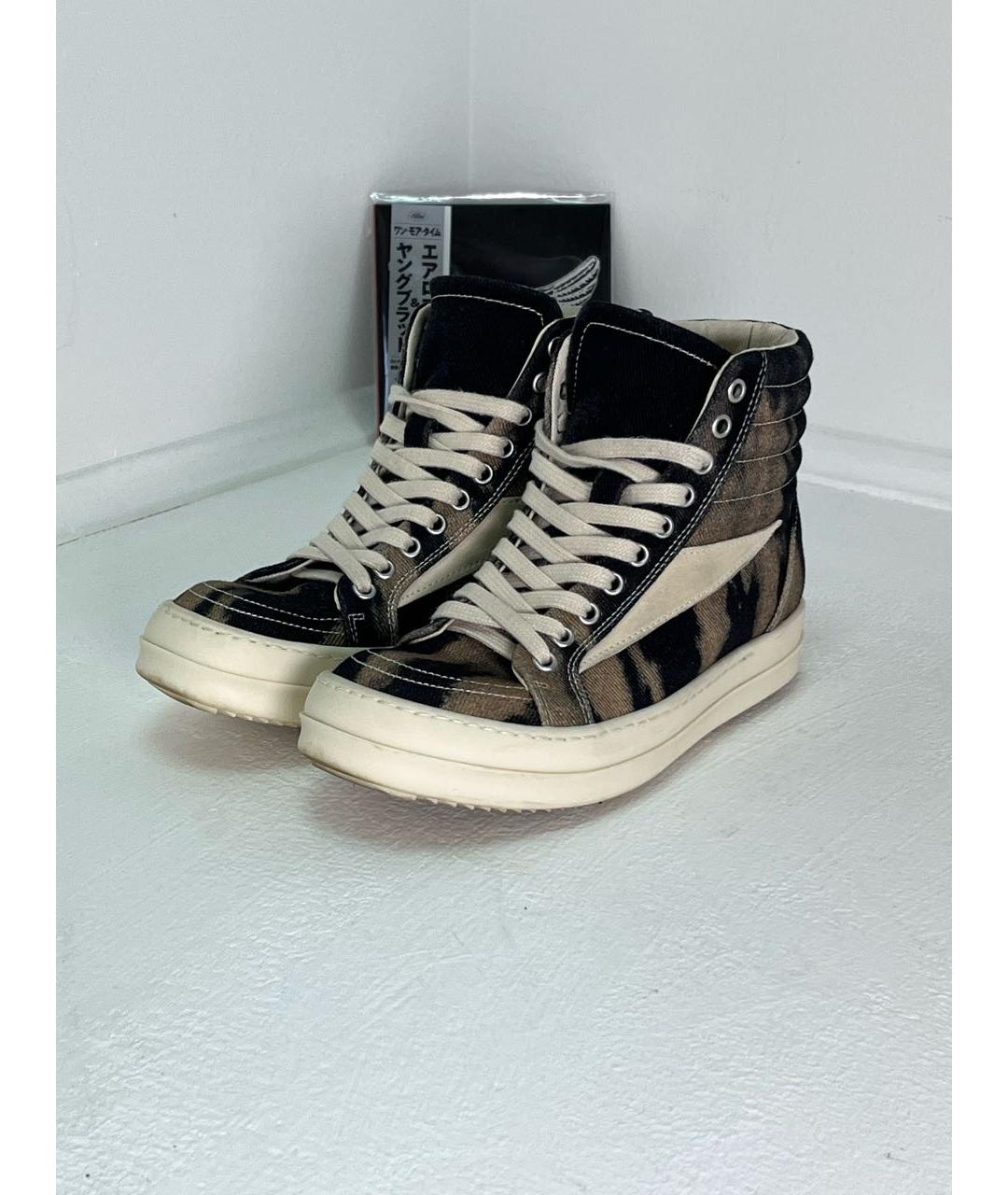 RICK OWENS DRKSHDW Черные текстильные кеды, фото 3