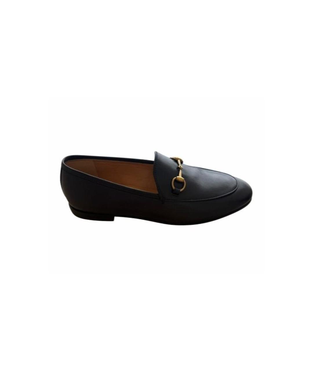 GUCCI Черные кожаные лоферы, фото 1