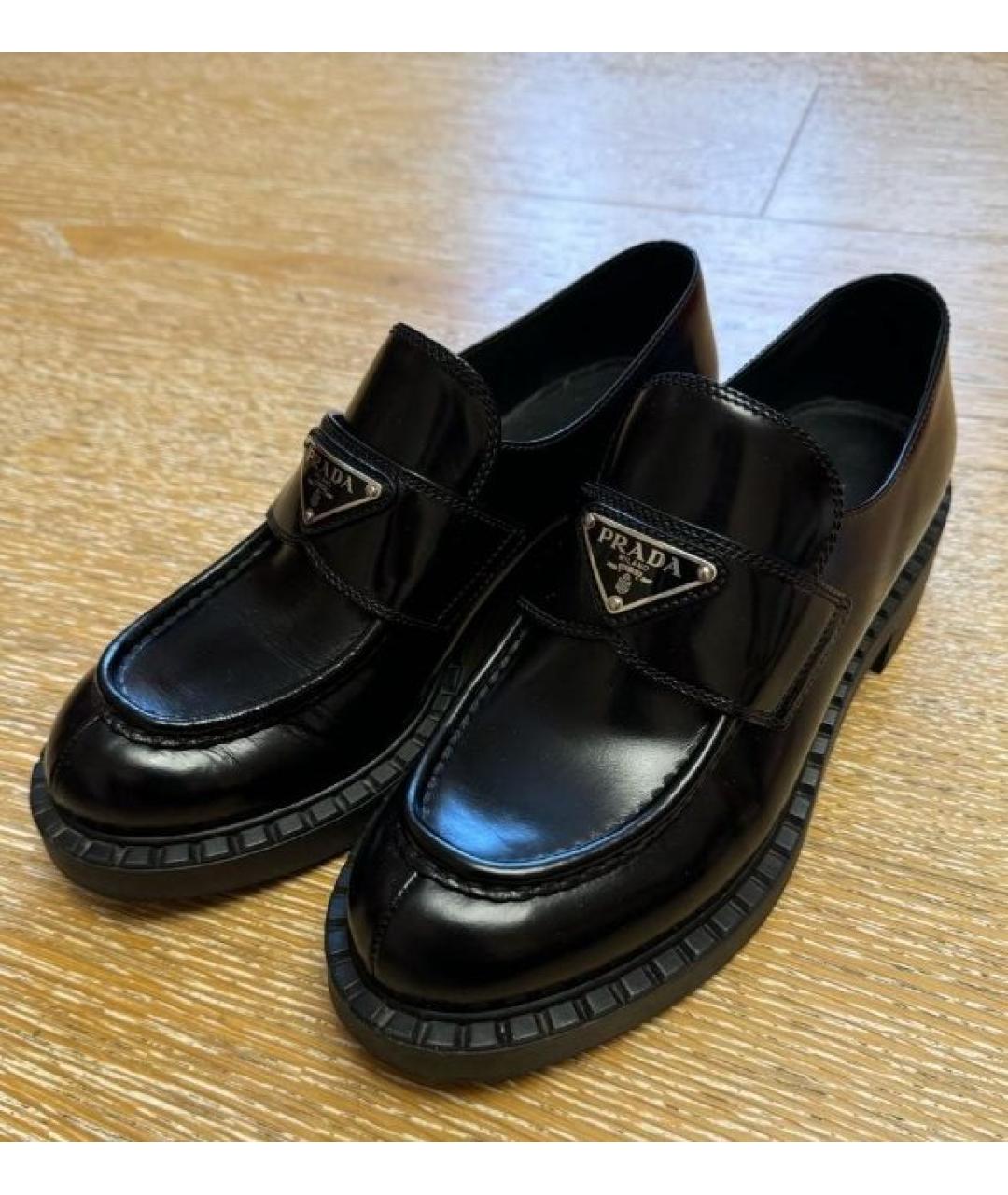 PRADA Черные кожаные лоферы, фото 3