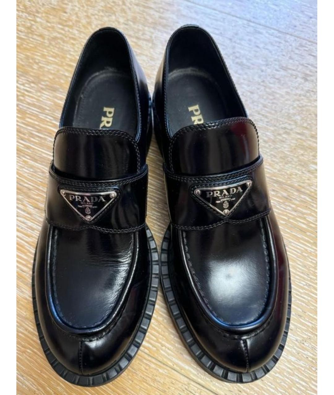 PRADA Черные кожаные лоферы, фото 6