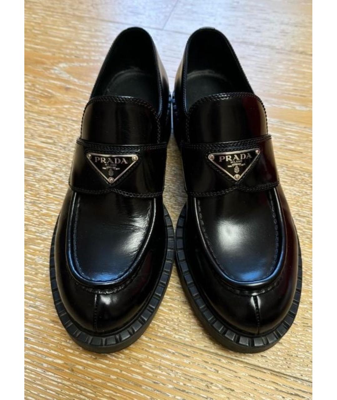 PRADA Черные кожаные лоферы, фото 2