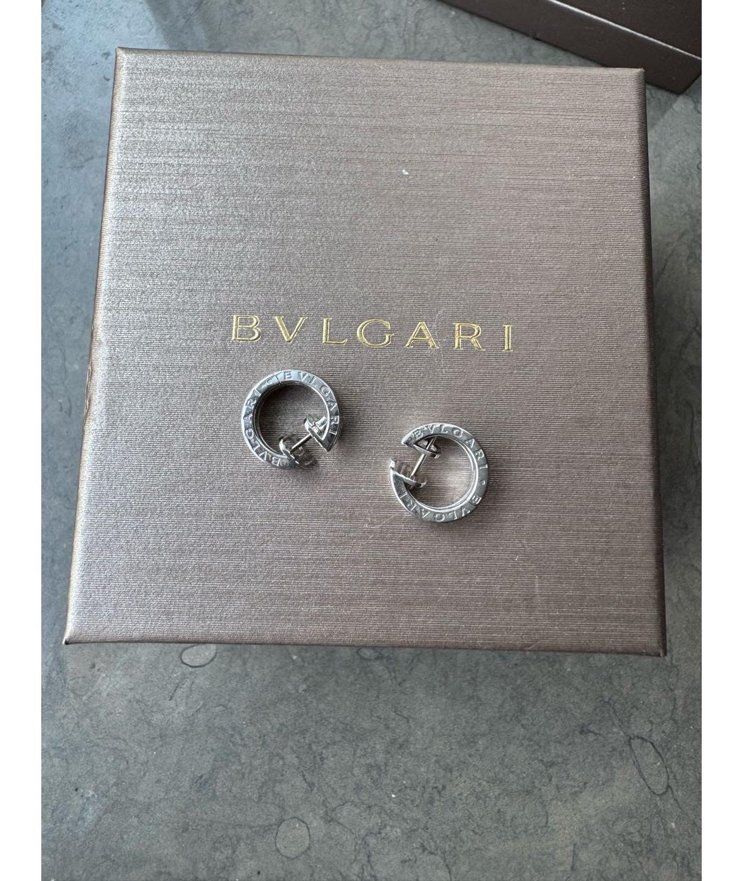 BVLGARI Белые серьги из белого золота, фото 7