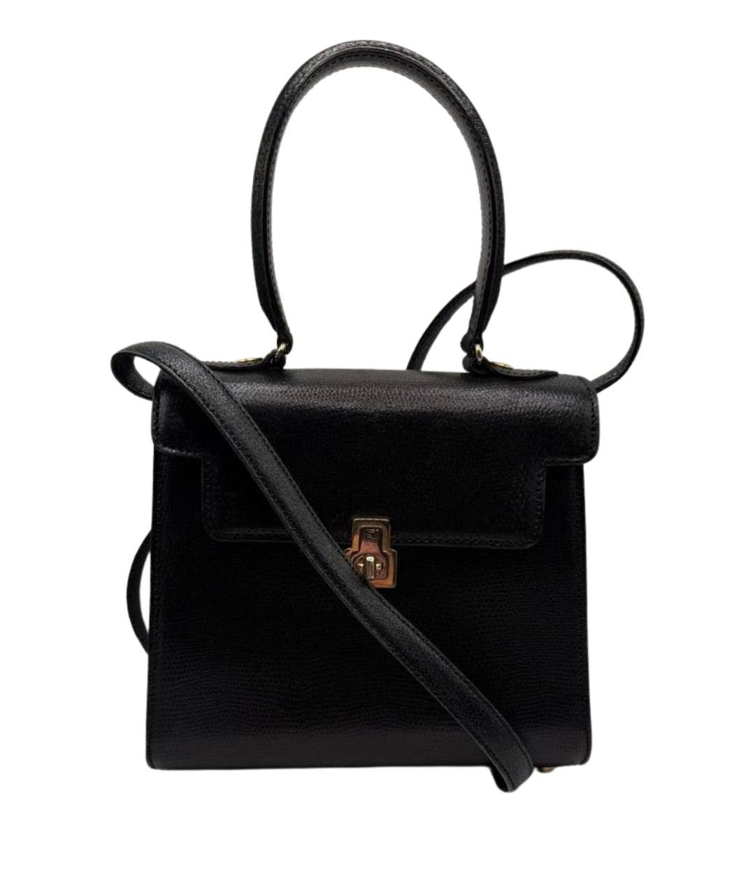 FENDI Черная кожаная сумка с короткими ручками, фото 10