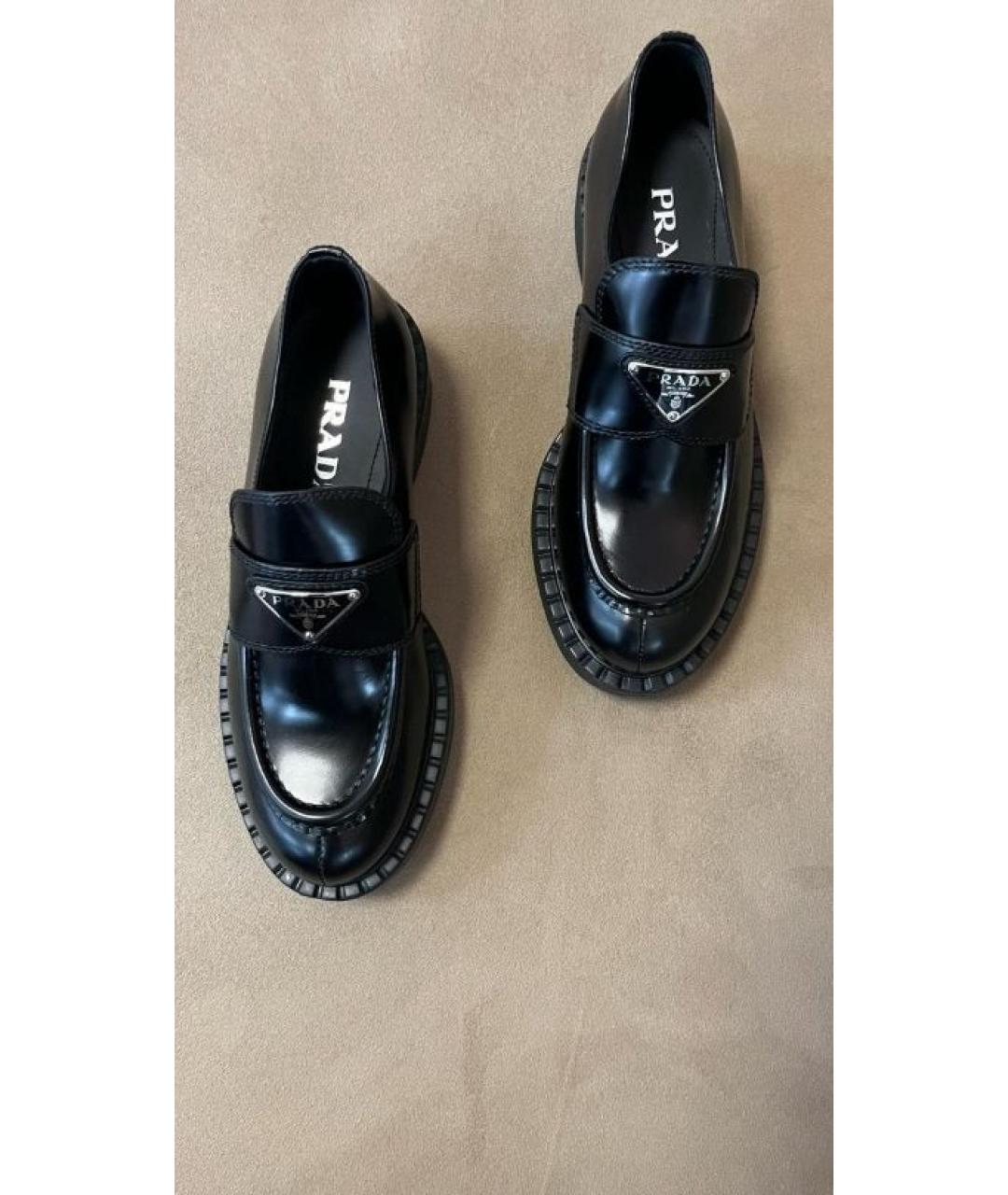 PRADA Черные кожаные лоферы, фото 2