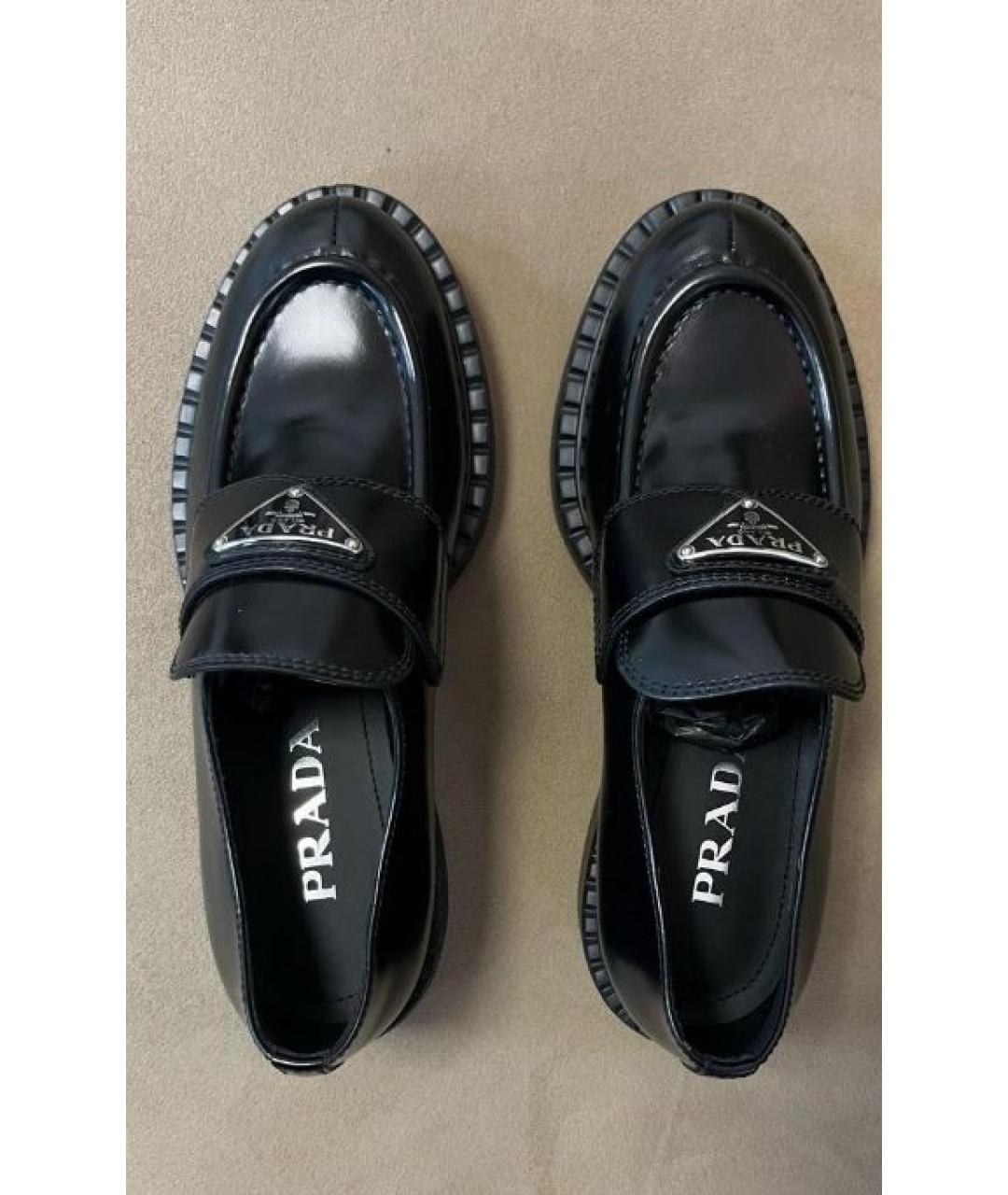 PRADA Черные кожаные лоферы, фото 3