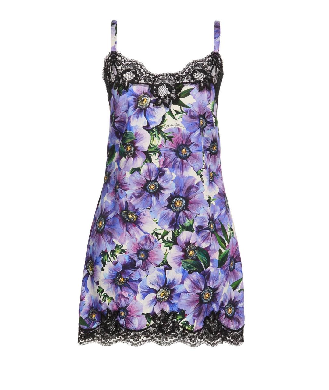 DOLCE&GABBANA Фиолетовое шелковое коктейльное платье, фото 1