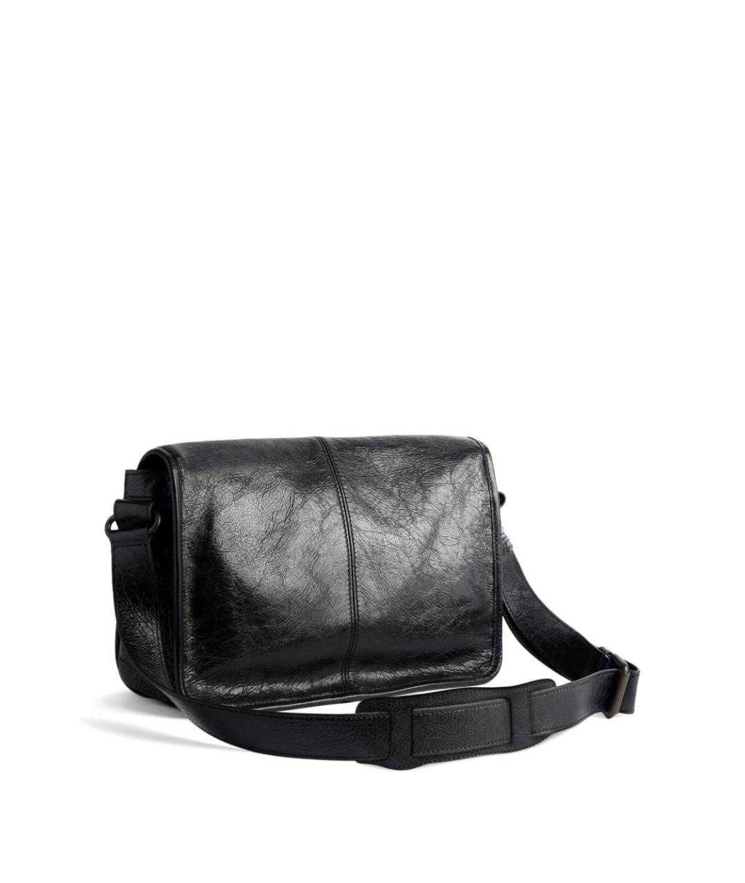 BALENCIAGA Черная кожаная сумка на плечо, фото 3