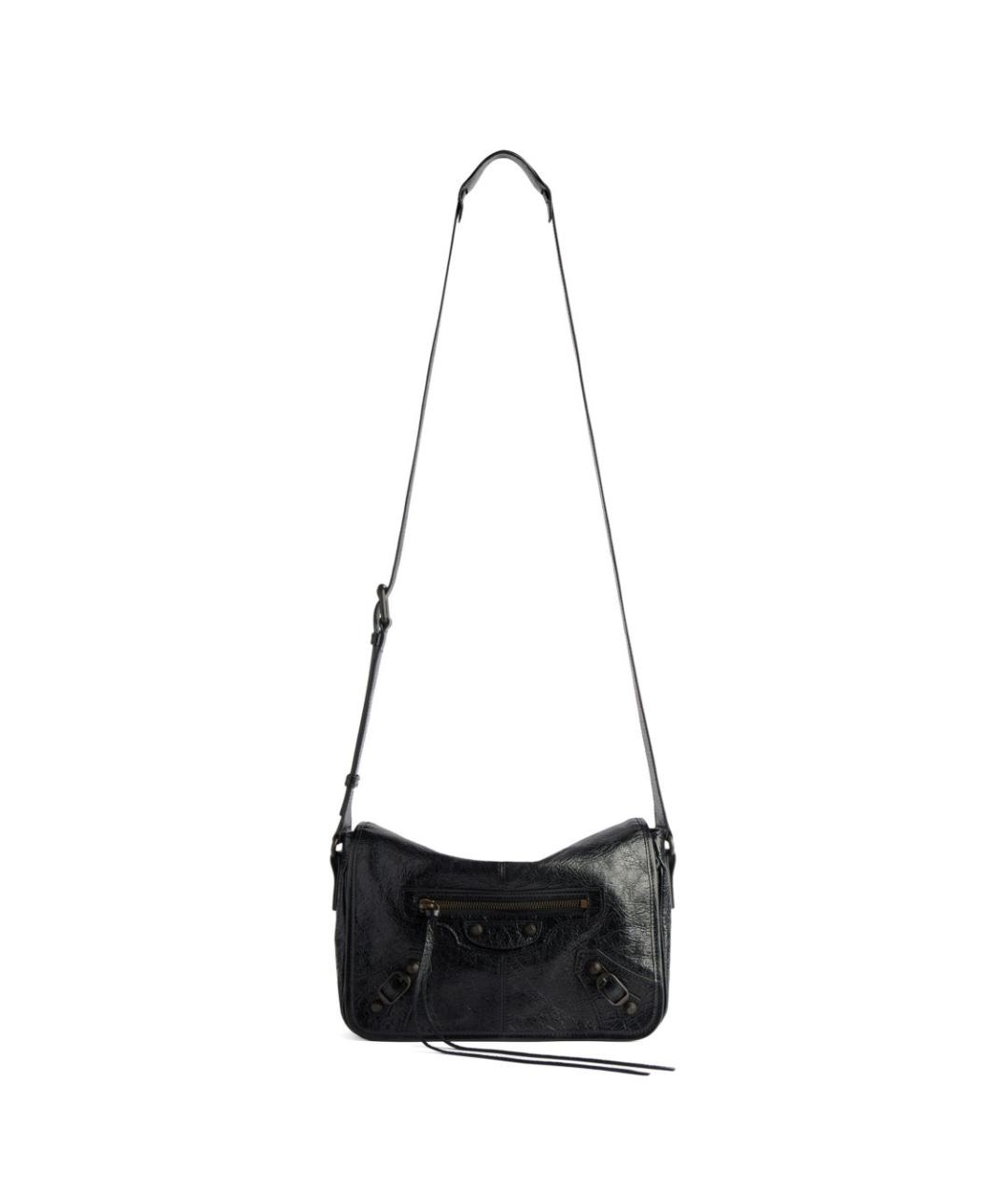 BALENCIAGA Черная кожаная сумка на плечо, фото 1