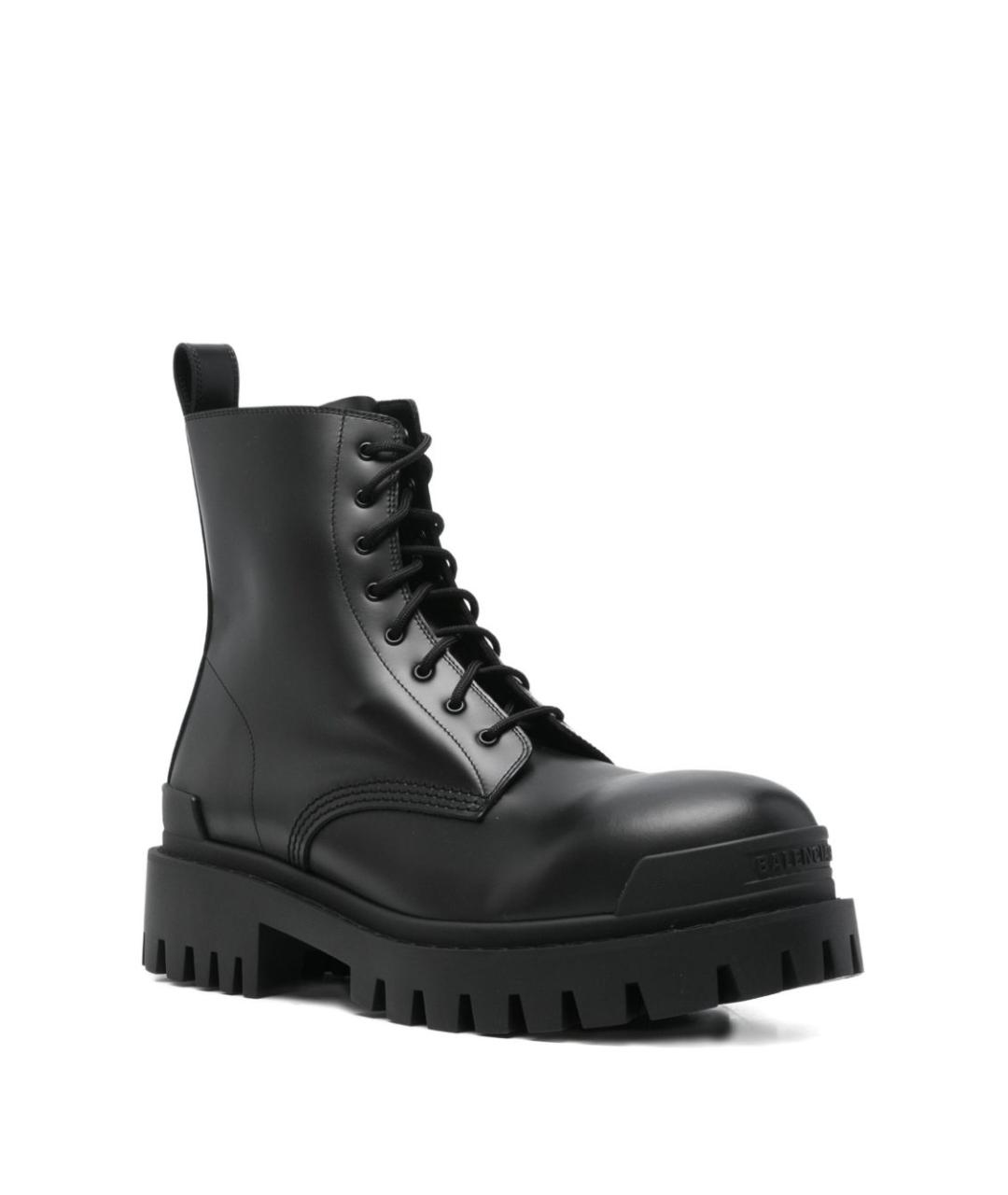 BALENCIAGA Черные кожаные высокие ботинки, фото 2