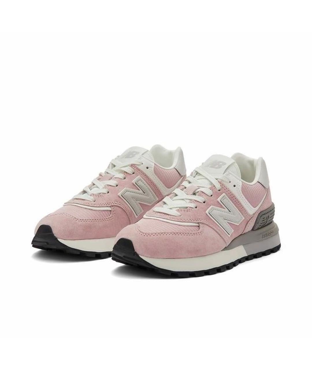 NEW BALANCE Розовые замшевые кроссовки, фото 2