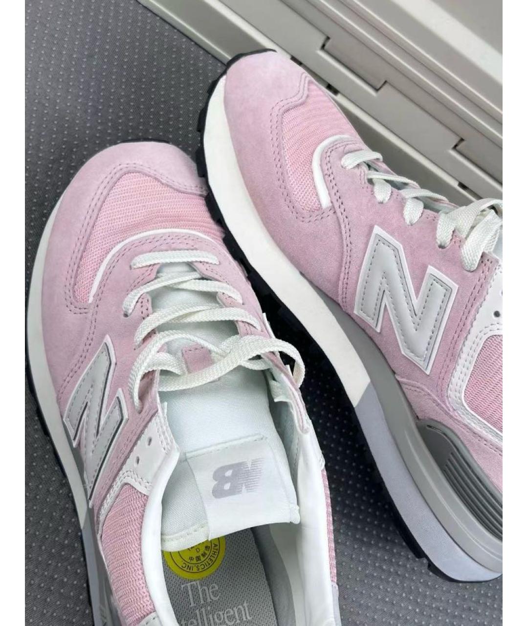 NEW BALANCE Розовые замшевые кроссовки, фото 7