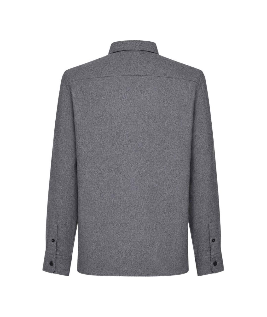 BRUNELLO CUCINELLI Серая шерстяная кэжуал рубашка, фото 2