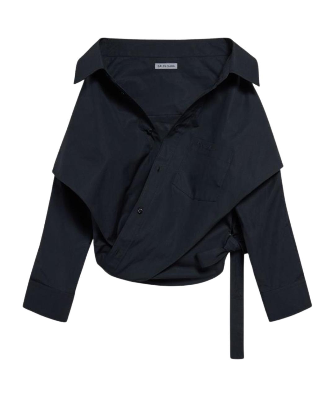 BALENCIAGA Черная хлопковая рубашка, фото 1