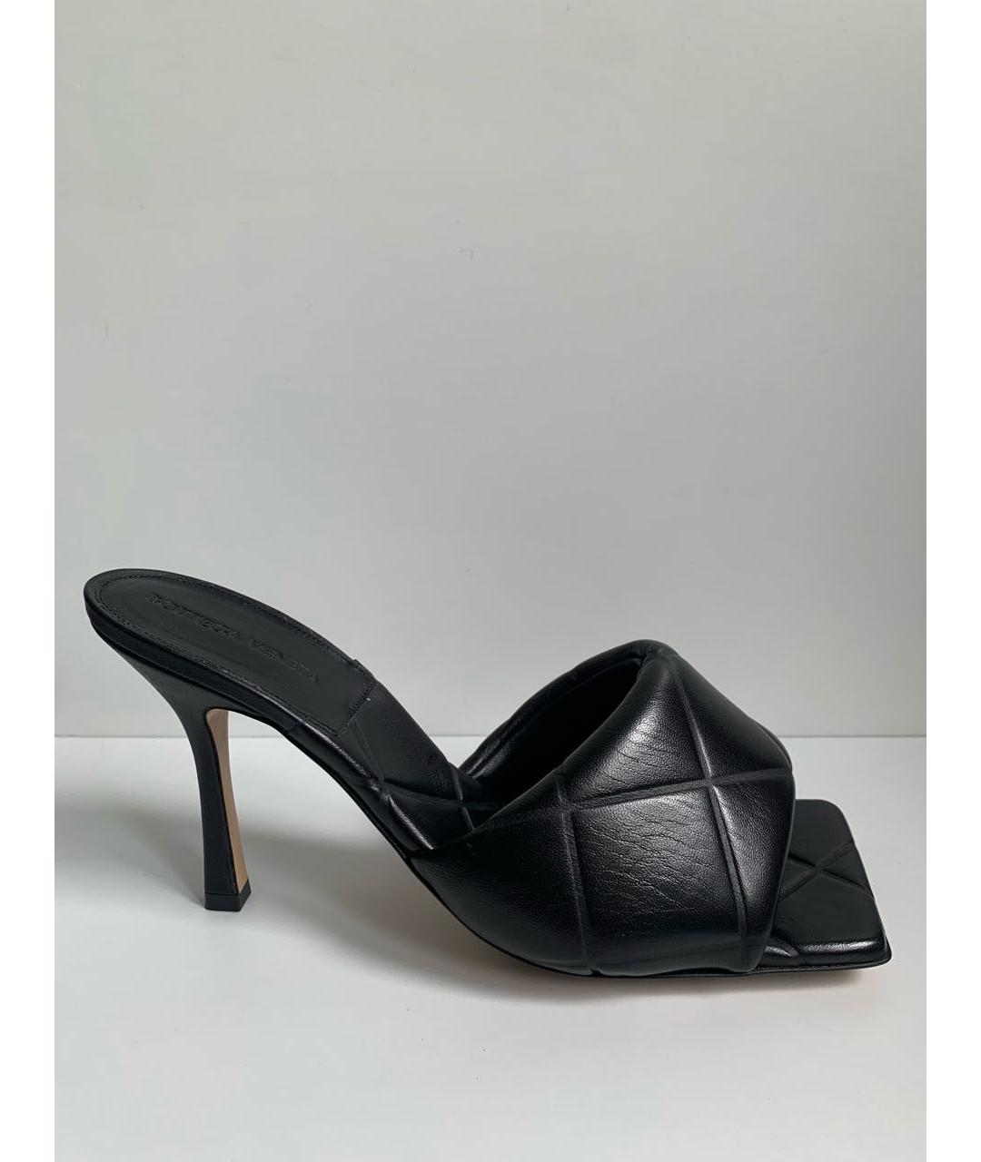 BOTTEGA VENETA Черные кожаные сандалии, фото 8