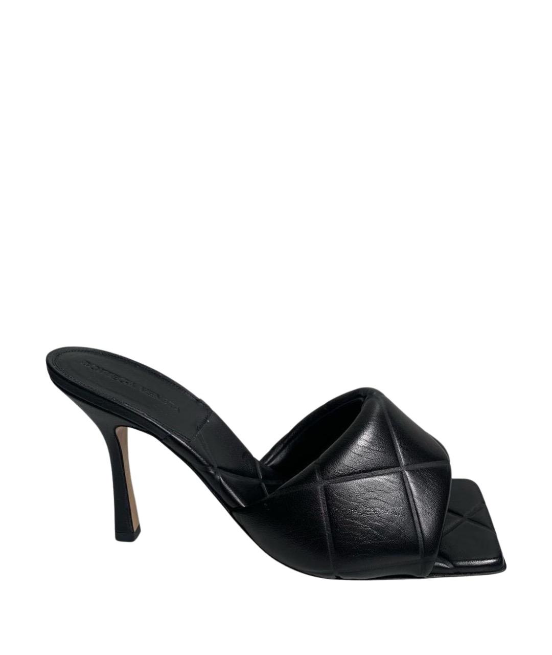 BOTTEGA VENETA Черные кожаные сандалии, фото 1