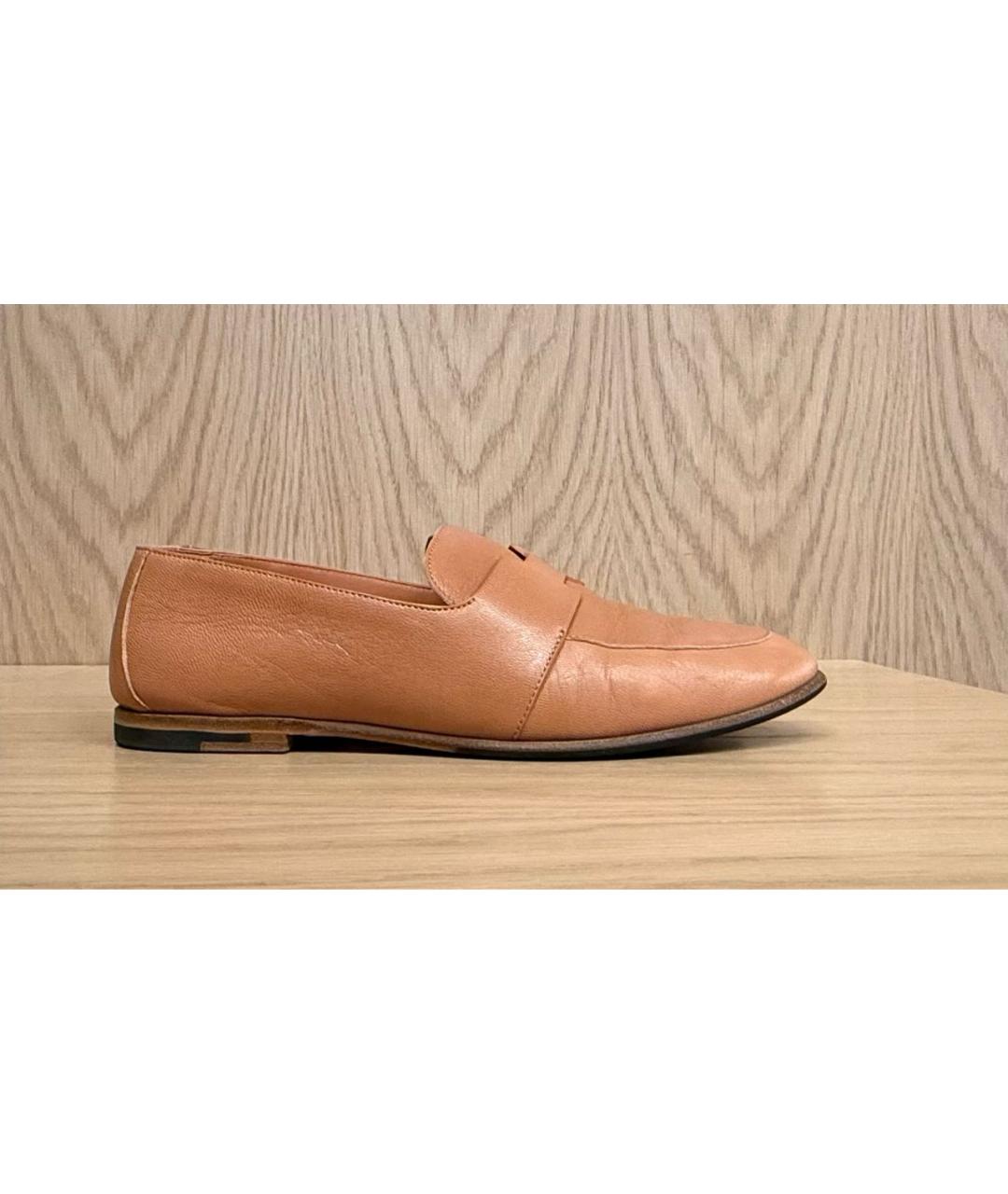 HERMES Розовые кожаные лоферы, фото 6