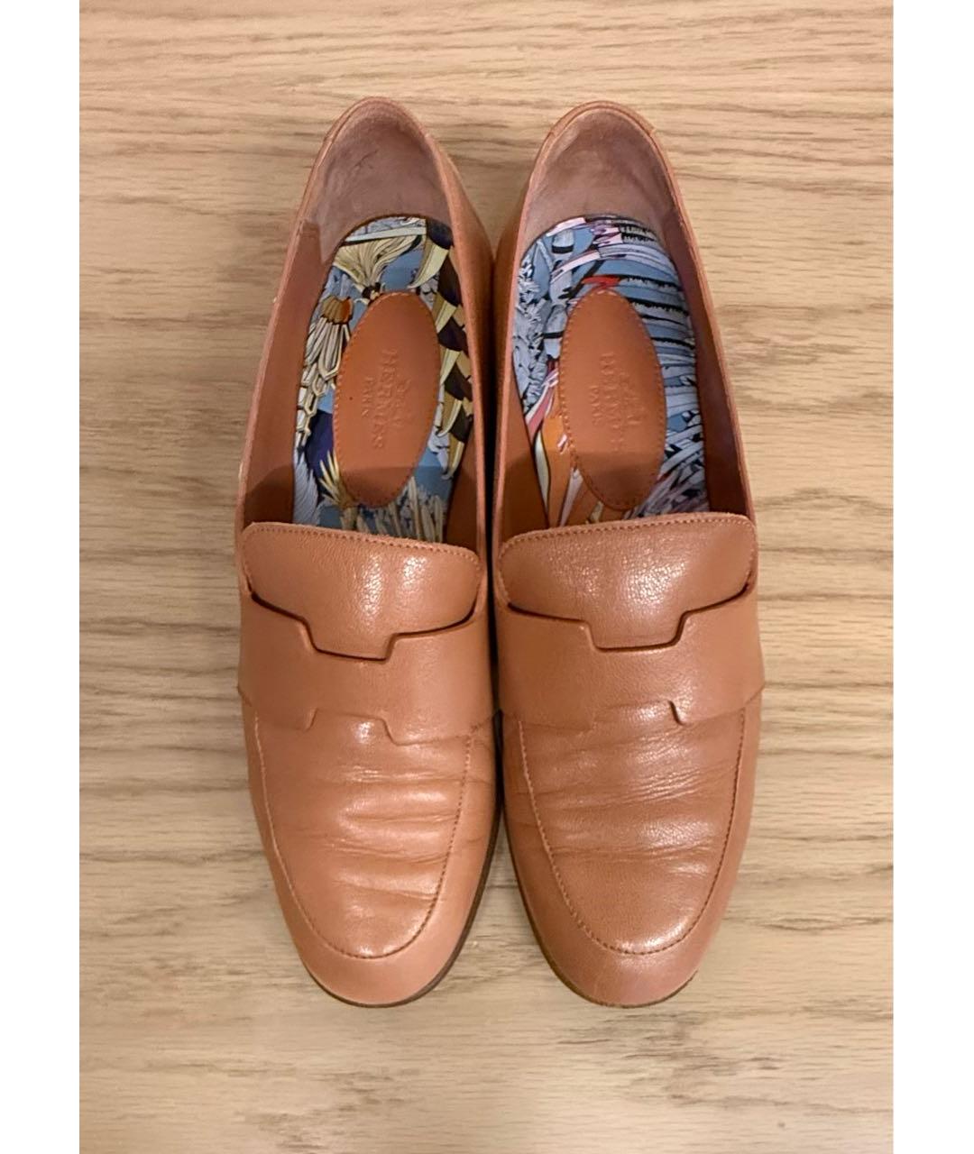 HERMES Розовые кожаные лоферы, фото 2