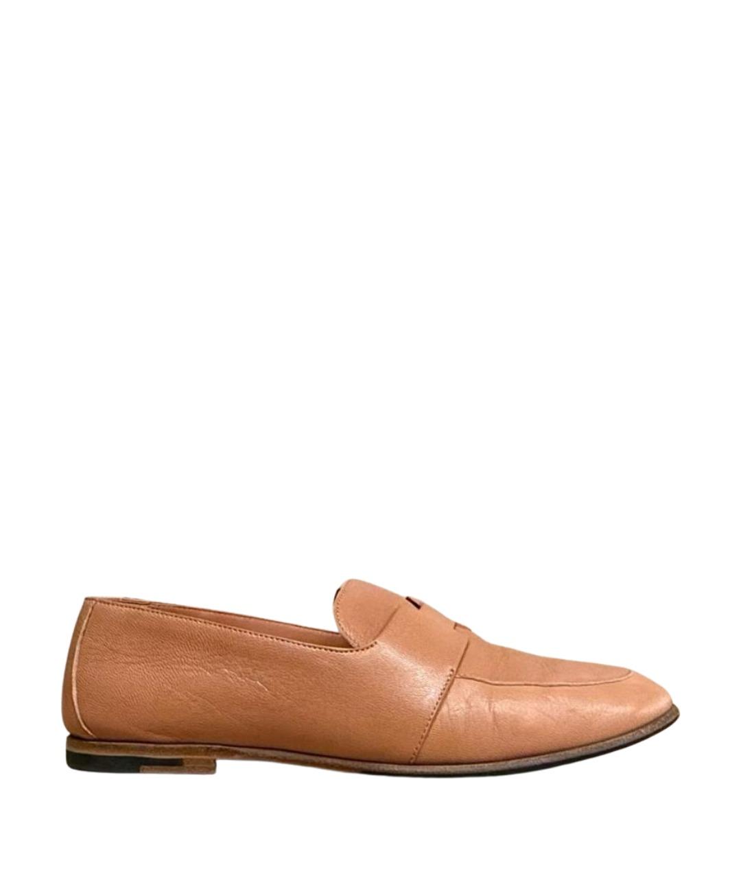 HERMES Розовые кожаные лоферы, фото 1