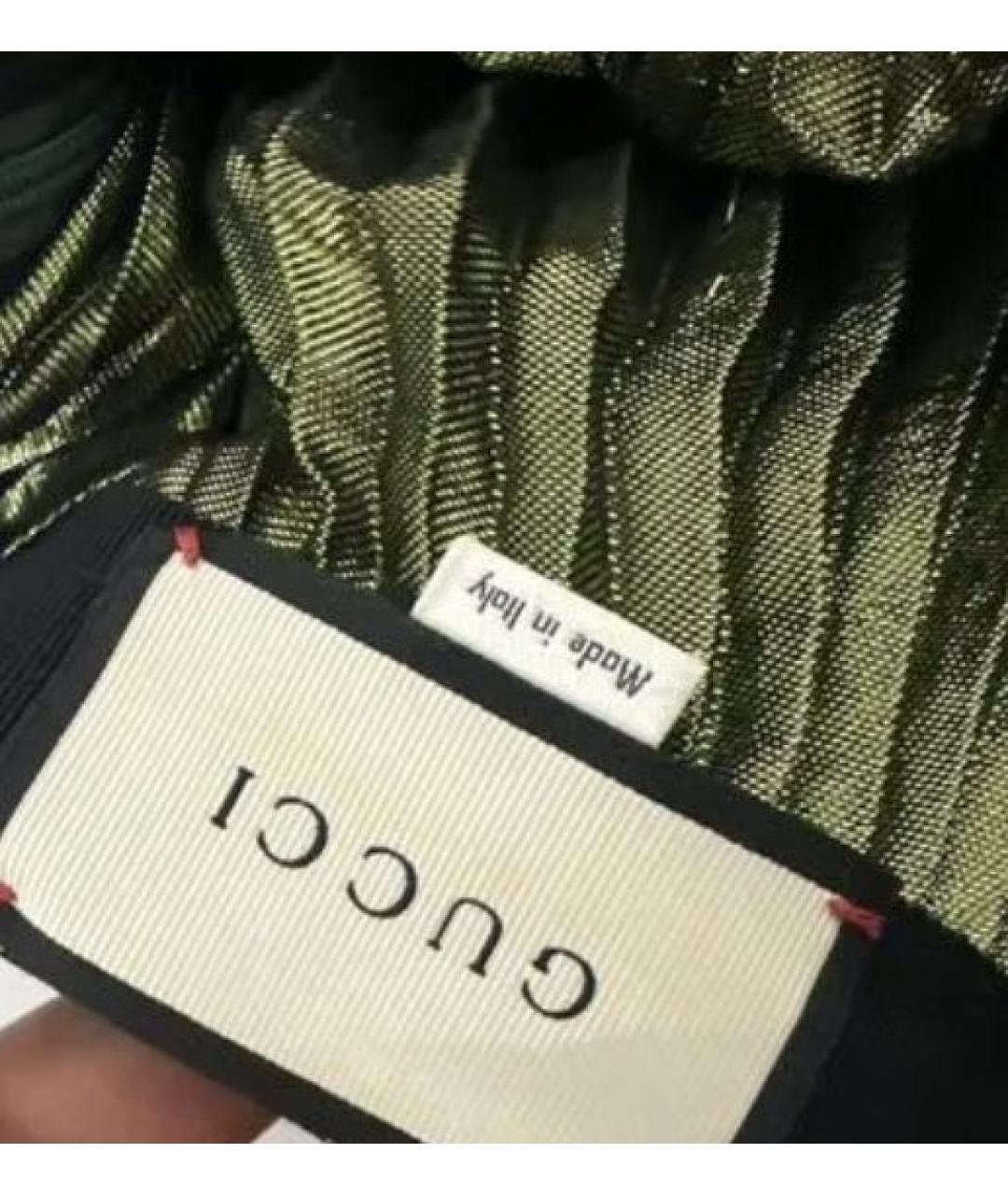 GUCCI Зеленая полиэстеровая юбка миди, фото 5