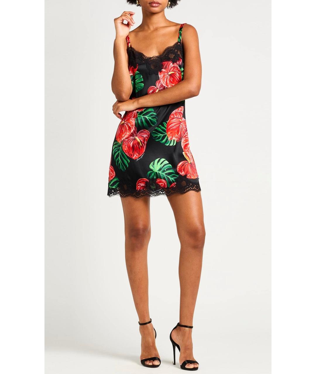 DOLCE&GABBANA Черное шелковое коктейльное платье, фото 2