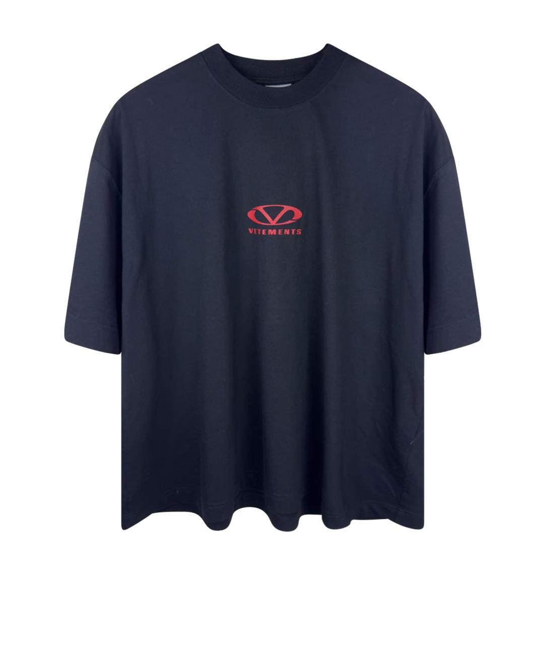 VETEMENTS Черная хлопковая футболка, фото 8
