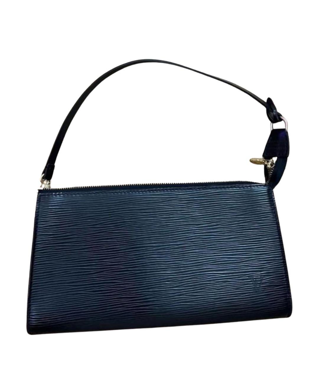 LOUIS VUITTON Черная кожаная сумка с короткими ручками, фото 1