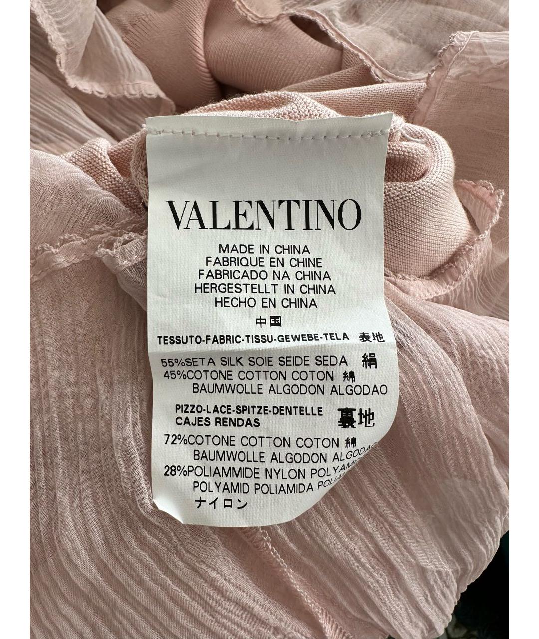 VALENTINO Розовое шелковое повседневное платье, фото 6