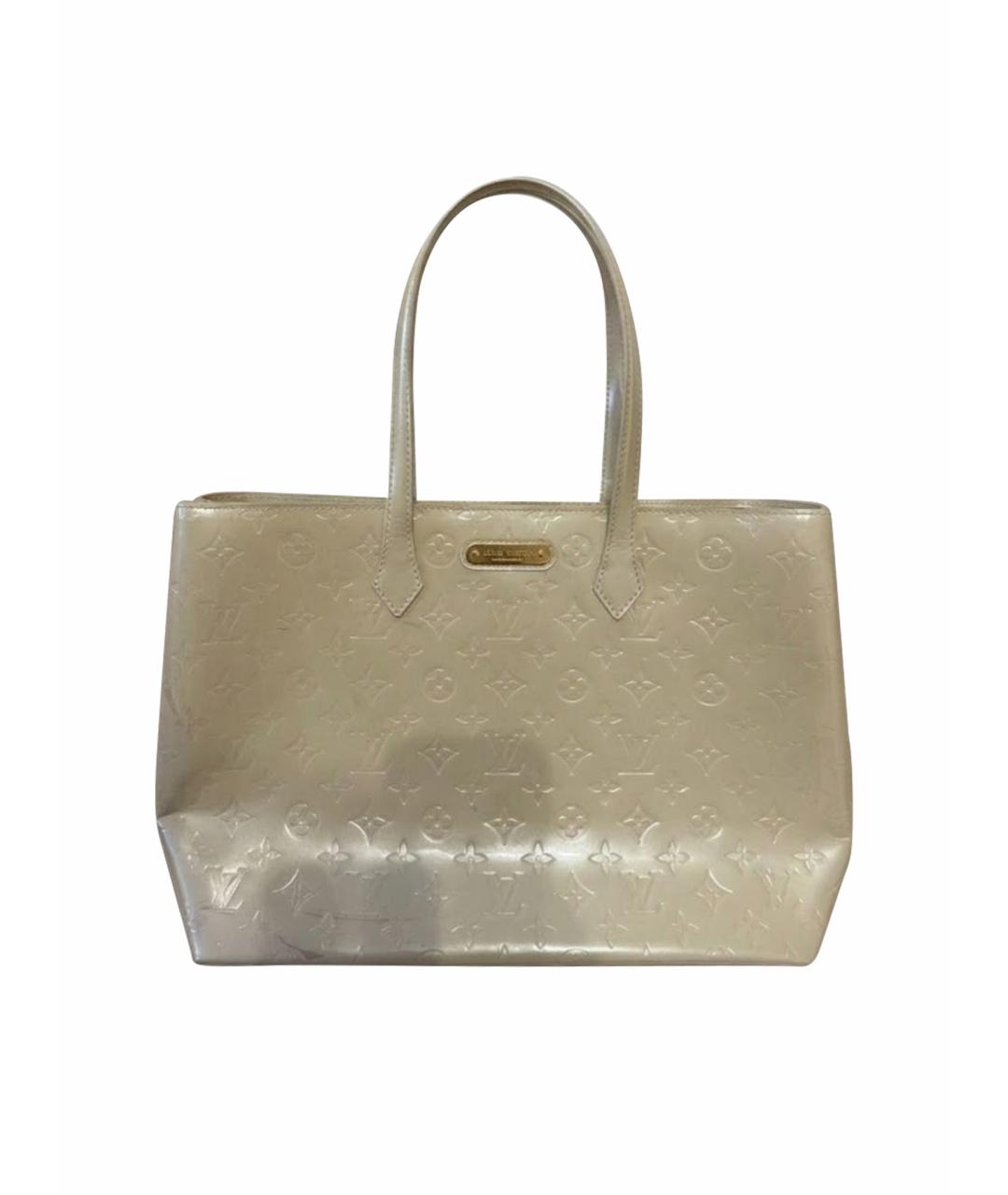 LOUIS VUITTON Бежевая сумка тоут из лакированной кожи, фото 1