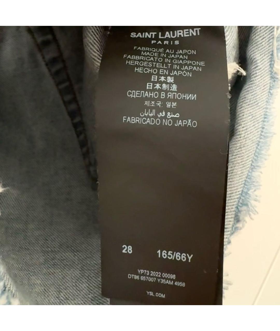 SAINT LAURENT Голубые хлопковые шорты, фото 4