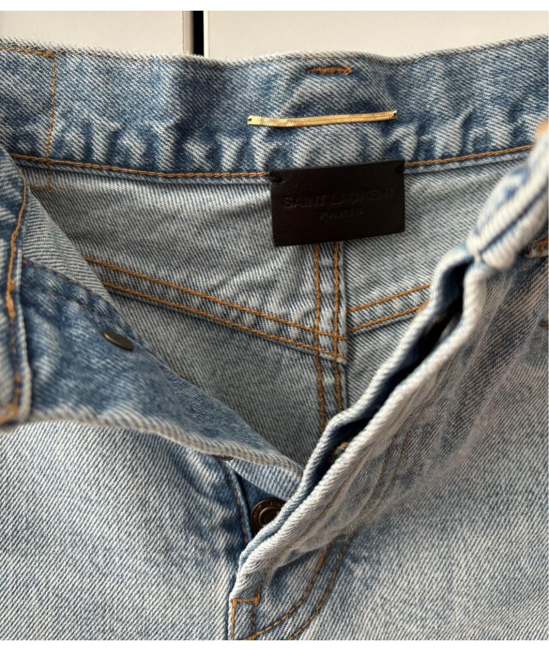 SAINT LAURENT Голубые хлопковые шорты, фото 3