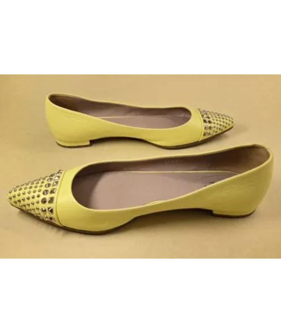 GUCCI Желтые кожаные балетки, фото 2
