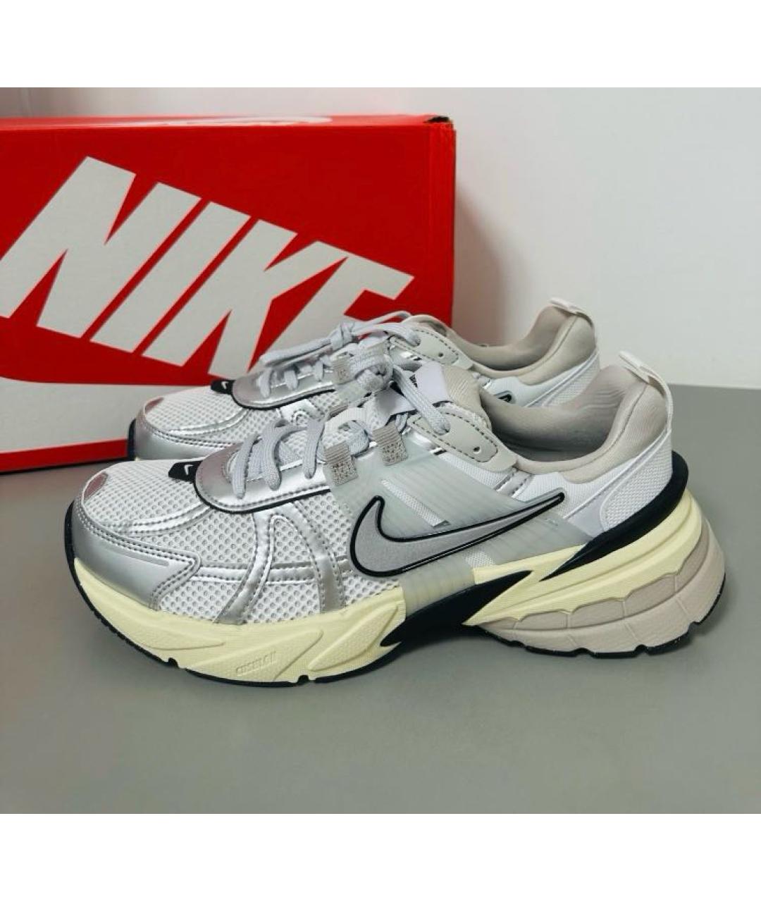 NIKE Серебряные текстильные кроссовки, фото 5