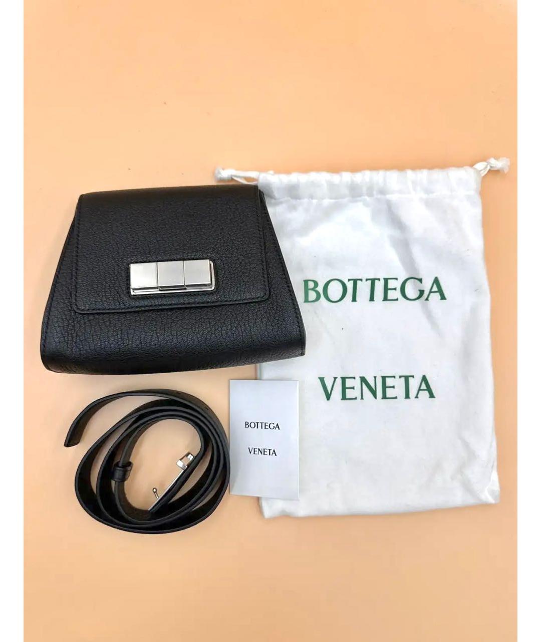 BOTTEGA VENETA Черная кожаная поясная сумка, фото 2