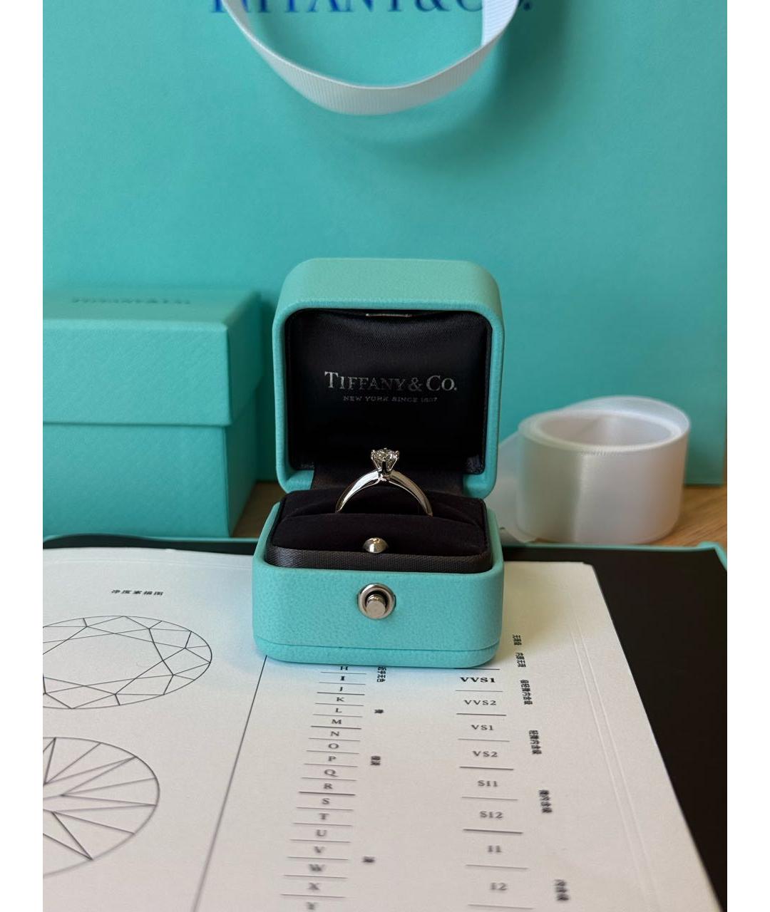 TIFFANY&CO Белое платиновое кольцо, фото 3