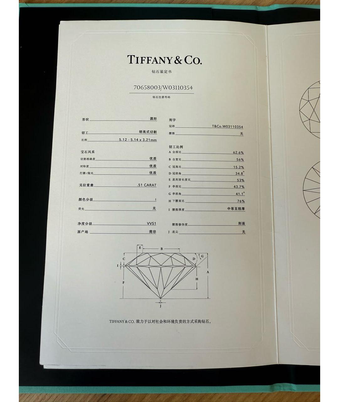 TIFFANY&CO Белое платиновое кольцо, фото 7